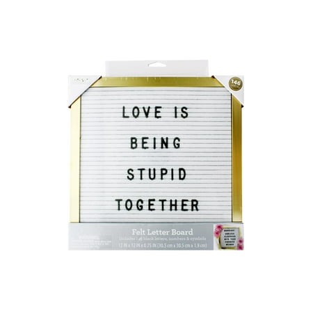 Celebrate Letter Board Felt 12x12 Wht/Gold Frm