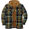 thumbnail image 2 of Lined Shacket Jacket For Men,flannel Hoodie Quilted Mens Shackets Long Cute Fall Shirts Plus Size Plaid Jacket, 2 of 4