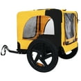 thumbnail image 5 of Dog Bike Trailer for Small & Medium Pets - Foldable Pet Cart with Quick Release Wheels & Safety Leash, Yellow (42.52"L x 31.5"W), 5 of 20