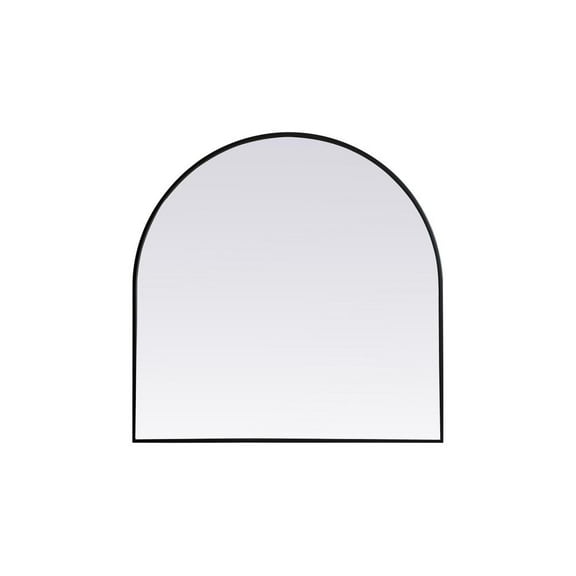 Elegant Decor Metal Frame Arch Mirror 36x36 Inch in Black