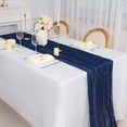 thumbnail image 5 of Cheesecloth Table Runner, 13Ft Navy Blue Long Cheese Cloth Boho Gauze Table Runner for Wedding Bridal Baby Shower Birthday Holiday Party Sheer Table Decorations,1 Pcs, 5 of 6