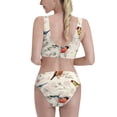 thumbnail image 3 of Daiia Little Birds printed 2 piece Swimsuit Bikinis for Women High Waisted Racerback Bathing Suits Summer Tummy Control Scoop Neck Swimwear-Large, 3 of 8