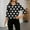 Black 1, variant on Aobny Graphic Shirts Polka Dot Puff Sleeve Womens T Shirt 3/4 Sleeve Collared Pullover Black Winter Going Out Tops,L