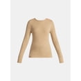 thumbnail image 4 of Time and Tru Women's Rib Tee with Long Sleeves, Size XS-XXXL, 4 of 5