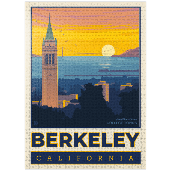 MyPuzzle - American College Towns: Berkeley, CA, Vintage Poster - Premium 1000 Piece Jigsaw Puzzle for Adults