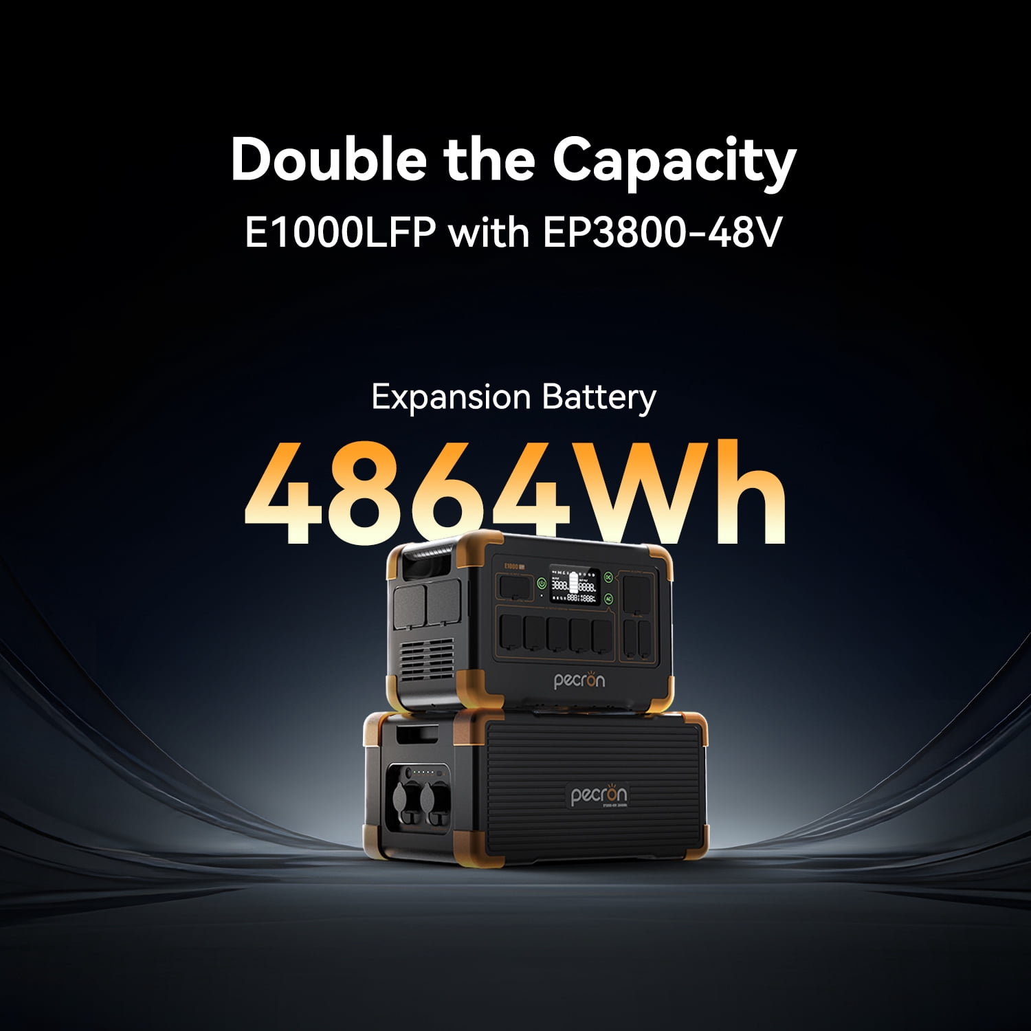PECRON EP3800-48V 3840Wh Expansion Battery Pack for E3800LFP/E3600LFP/F5000/F3000LFP/E2400LFP/E1500LFP/E1000LFP Portable Power Station, LiFePO4 Backup Battery for Emergency Home Use Outdoor Camping