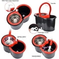 thumbnail image 4 of Mop and Bucket Set, 360° Spin Mop and Bucket with Wringer Set and 3 Microfiber Mop Refills, Stainless Steel 61" Extended Handle Spinning Mop Bucket System for Floor Cleaning, 4 of 7
