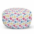 thumbnail image 1 of Floral Pouf Cover with Zipper, Sketchy Simple Daisy Flowers Colorful Petals Fresh Spring Season Theme Scribble, Soft Decorative Fabric Unstuffed Case, 30" W X 17.3" L, Multicolor, by Ambesonne, 1 of 5