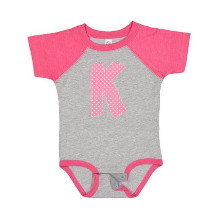 

Inktastic Pink and White Polka Dots Letter K Boys or Girls Baby Bodysuit