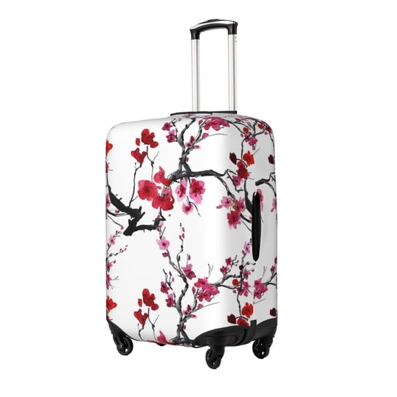 Fuzoiu Cherry Blossoms Print Suitcase Cover,Washable Luggage Covers for Suitcase,Elastic Luggage Protector Cover,Scratch Resistant Travel Suitcase Covers-Small