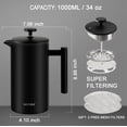 thumbnail image 3 of Cafetera French Press Secura 1L de acero inoxidable negra, 3 of 8