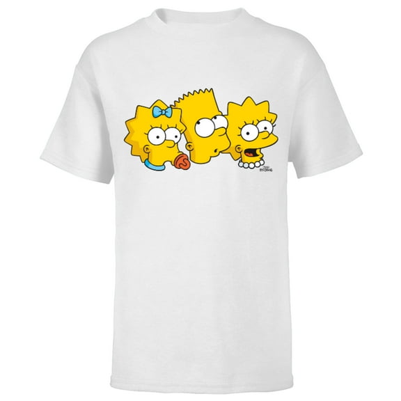 The Simpsons Bart Lisa Maggie - Short Sleeve T-Shirt for Kids - Customized-White
