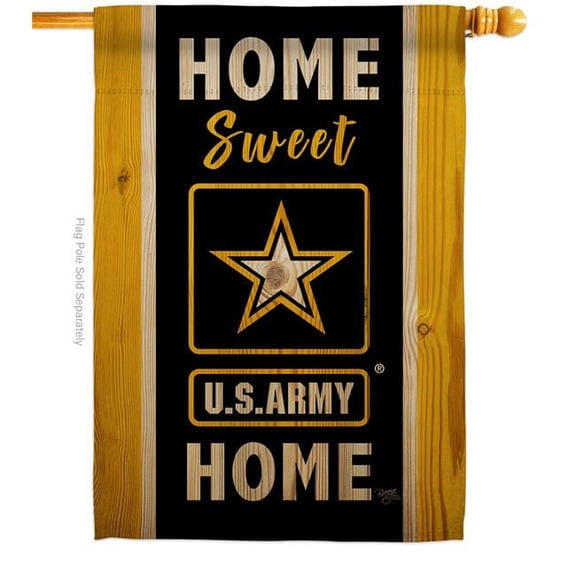 Breeze Decor H108450-BO Home Sweet US Army House Flag Armed Forces 28 x 40 in. Double-Sided Decorative Vertical Flags for Decoration Banner Garden Yard Gift