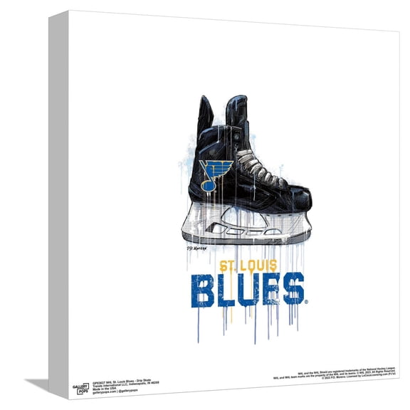 Gallery Pops NHL St. Louis Blues - Drip Skate Canvas Wall Art, Unframed Version, 12" x 12"