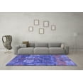 thumbnail image 3 of Ahgly Company Machine Washable Indoor Rectangle Abstract Blue Modern Area Rugs, 2' x 4', 3 of 4