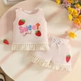 thumbnail image 2 of Faraee 0-3 Years Toddler Baby Girl Summer Clothes Ribbed Waffle 2 Piece Outfits Tassel Hem Tank Tops Drawstring Shorts Clothing Set Beige, 2 of 9