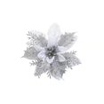 thumbnail image 1 of Flores de Navidad artificiales con purpurina, adornos de árbol de Navidad, decoraciones de Feliz Navidad para el hogar, decoración de Año Nuevo, 10/5 piezas, 14cm, 1 of 4