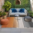 thumbnail image 2 of Burnt Orange Gray Ombre Outdoor Rug for Patio/Deck/Porch, Non-Slip Large Area Rug 6 x 9 Ft, Vintage Farmhouse Wooden Indoor Outdoor Rugs Washable Area Rugs, Reversible Camping Rug Carpet Runner, 2 of 8