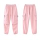 thumbnail image 2 of Odeerbi 7-15 Años Niñas Pantalones Cargo Impermeable Softshell Pantalones Cortavientos Color Sólido Casual Pantalones de Trabajo Con Bolsillo, 2 of 5