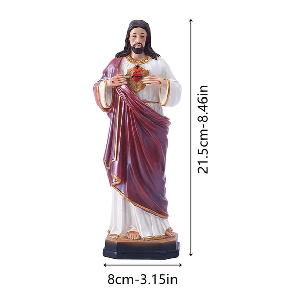 ToyKingdee Sacred Heart of Jesus Resin Statue, Religious Figurine for Home, Office, and Prayer Space