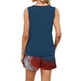 thumbnail image 6 of Iaqnaocc 2 Piece Sets for Women Independence Day American Flag Stars Striped Square Neck Sleeveless Tank Top and Drawstring Shorts Summer Outfits Beach Outfits for Women Dark Blue S, 6 of 6