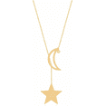 thumbnail image 1 of Diamond Moon and Star Y-Necklace Femmes Or Jaune 14k, 1 of 4