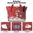 thumbnail image 2 of Tote Bag for Women - Red Christmas Snowflake Pattern Shoulder Bag - Large Utility Work Duffle Bag with Zipper Handbag for Travel, Work, Sprots, 2 of 5