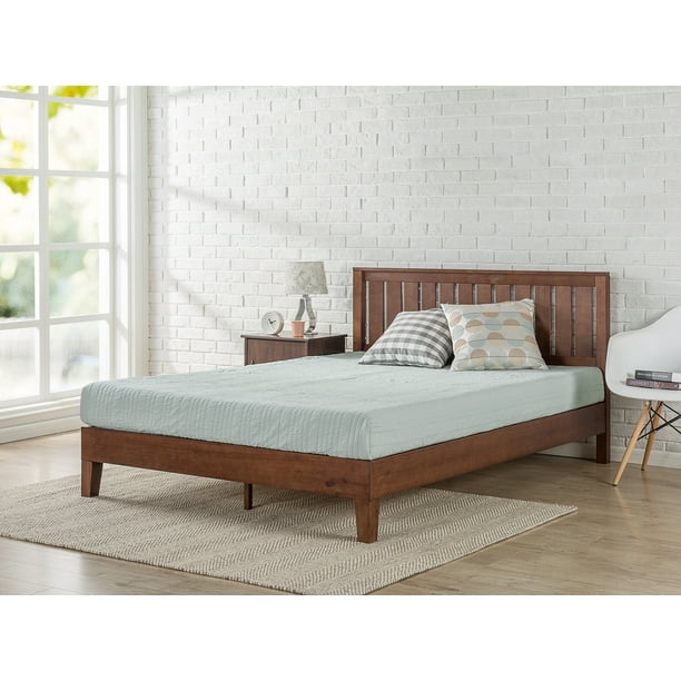 Zinus Vivek 37 Deluxe Wood Platform Bed Frame With Headboard Queen