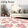 thumbnail image 2 of ODIKA 2'x3' Machine Washable Non-Slip Area Rug, Feline Friend Shaped Absorbent Floor Playful Cartoon Style High Traffic Rug, Pink, 723774, 2 of 7