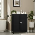 thumbnail image 5 of FANGSUM Black Bathroom Cabinet with 2 Doors and 3 Adjustable Shelves, Freestanding Floor Storage Cabinet for Bathroom, Living Room, Kitchen, Black, 5 of 7