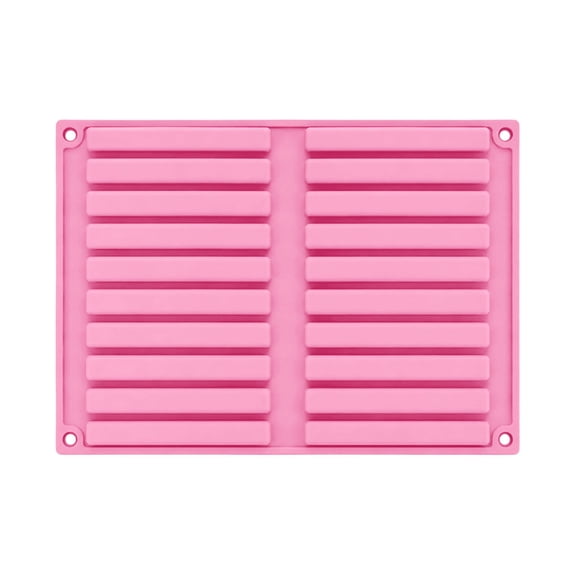 20 Cavity Long Strip Silicone Chocolate Mold 25x16cm Non Stick Flexible Tray For Candy Soap Crayon Homemade Baking Craft