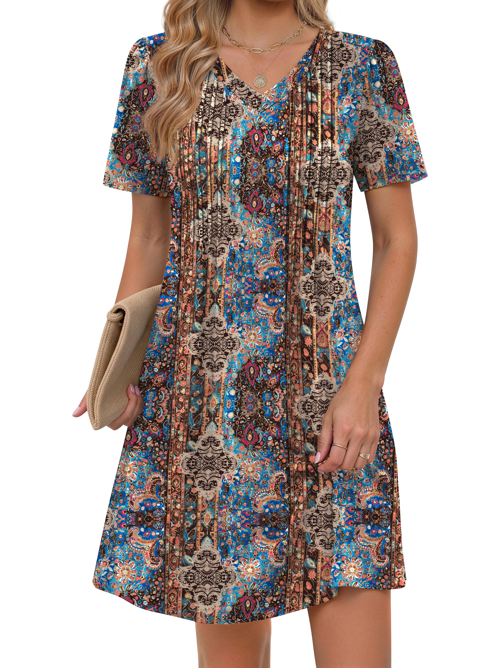 Fantaslook Women's A-Line Short Sleeve Tunic Dress photo 3