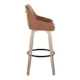 thumbnail image 5 of Hannah 30" Fixed-Height Barstool Set of 2, Bar Stools Swivel, Bar Chairs, Swivel Bar Stools Set of 2 with Back, Bar Stools for Kitchen Island (Camel Faux Leather), 5 of 6