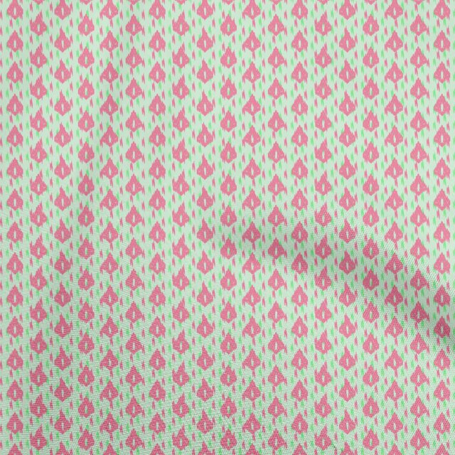 oneOone Rayon Light Green Fabric Asian Ikat Sewing Craft Projects Fabric Prints By Yard 56 Inch Wide