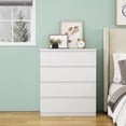 thumbnail image 3 of 4 Drawer Dresser for Bedroom,31.5"W Modern Chest of Drawers with Hidden Handle,Wooden Closet Chests Organizer for Bedroom, Living Room,White, 3 of 8