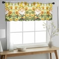 thumbnail image 2 of Sunflower Gnomes Valance Curtains for Kitchen/Living Room/Bathroom/Bedroom Window, Rod Pocket Small Topper Half Short Window Curtains Voile Sheer Scarf, Spring Summer Botanical Florals 42"x18", 2 of 8