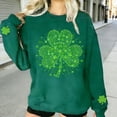 thumbnail image 1 of TaTaai Ladies St. Patricks Day Clover Graphic Long Sleeve Crew Neck Sweatshirt Casual Loose Fit Soft Comfortable Fashion Pullover Top Festive Daily Wear Shirt Gift, 1 of 9
