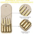 thumbnail image 4 of FungChoi 4-Pcs Glitter Stainless Steel Precision Tweezer Set for Eyebrows, Ingrown Hair & Lash Extensions (Gold), 4 of 7