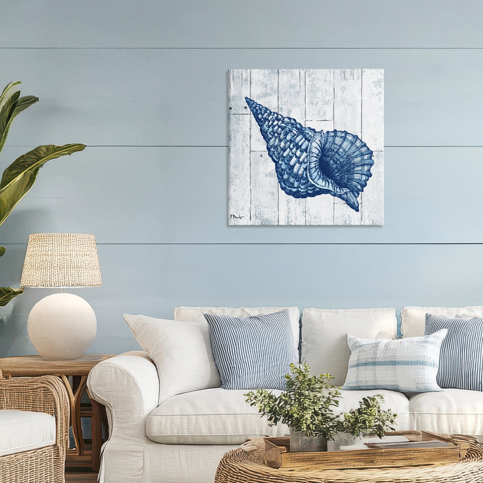 Stupell Industries Coastal Timberland Conch Canvas Wall Art, design by Paul Brent