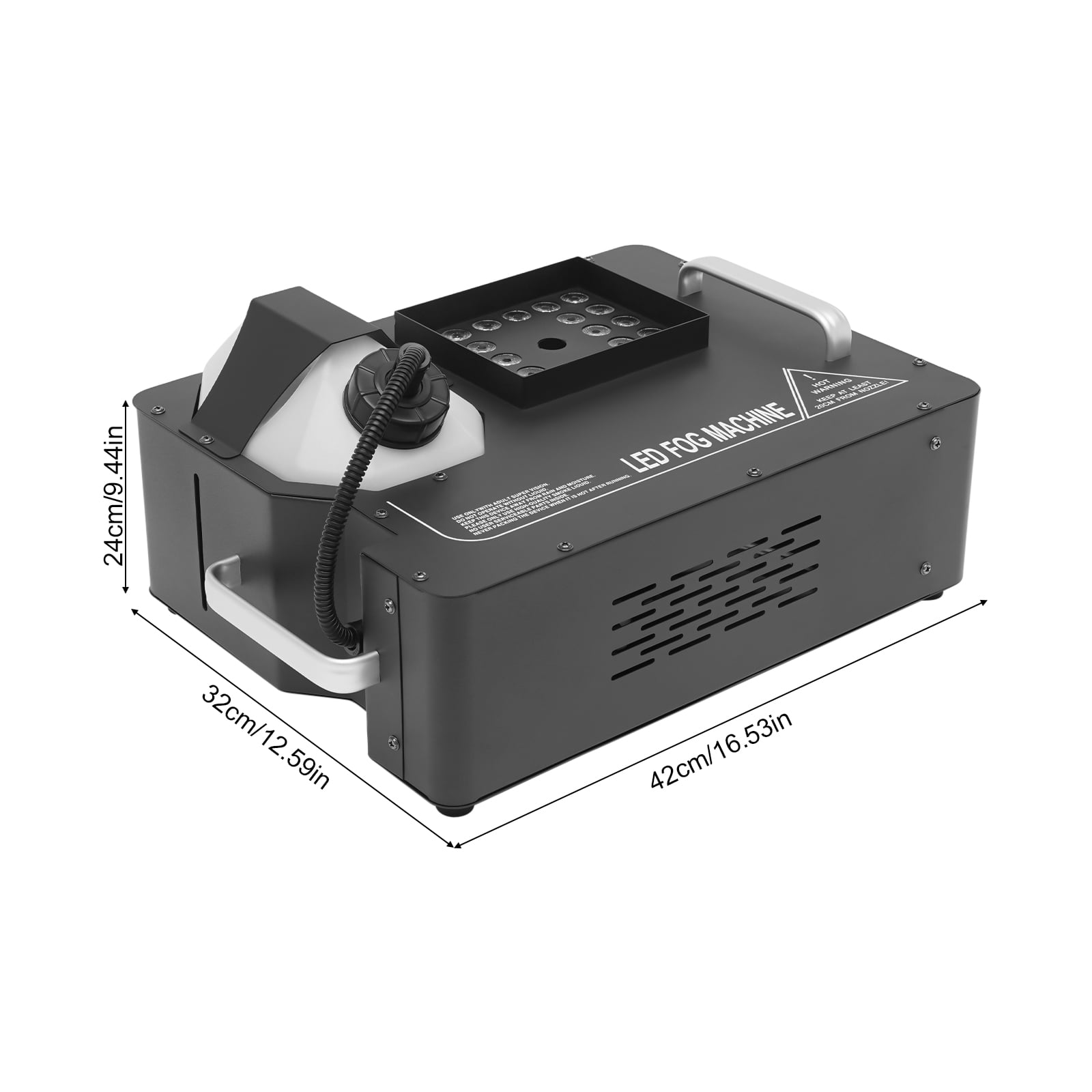 1500W Fog Smoke Machine, 24 LED 3-In-1 Vertical Upspray Fogger with Wireless Remote Controller for Creating A Boisterous Atmosphere of Wildness.