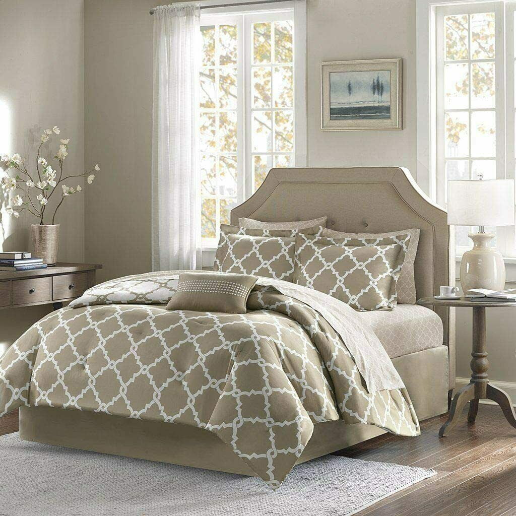 Addison Collection 10-Piece Comforter Set Reversible Bedding with Bed