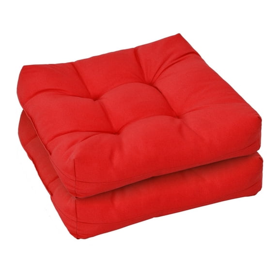 Biotree Outdoor Chair Cushions 21 x 21 Inch Patio Chair Seat Cushion Pads Set of 2 for Indoor and Outdoor Chairs as Soft Comfortable Patio Seat Cushions, Red