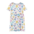 thumbnail image 2 of Jinhomg Robe de Vacances Mignonne pour Filles, Lapin de Pâques Amusant et Œufs, Robes Graphiques Décontractées Confortables à Manches Courtes, Col Rond, Robe T-Shirt Midi, Robes de Fête Fluides, Soldes Aujourd'hui, Liquidation, Blanc, 13 Ans, 2 of 5