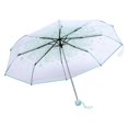 thumbnail image 1 of 1 x Fashion Transparent Folding Umbrella Princess Cherry Blossom Pattern Light Green, 1 of 4