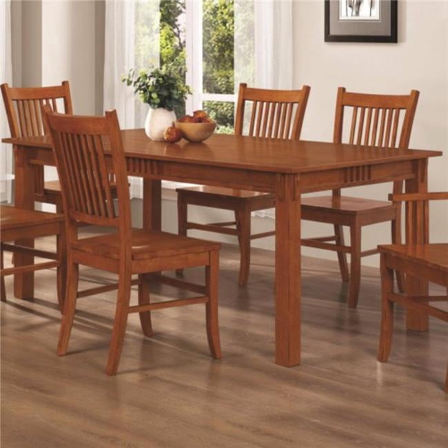 Traditional Mission Style Wooden Dining Table, Brown