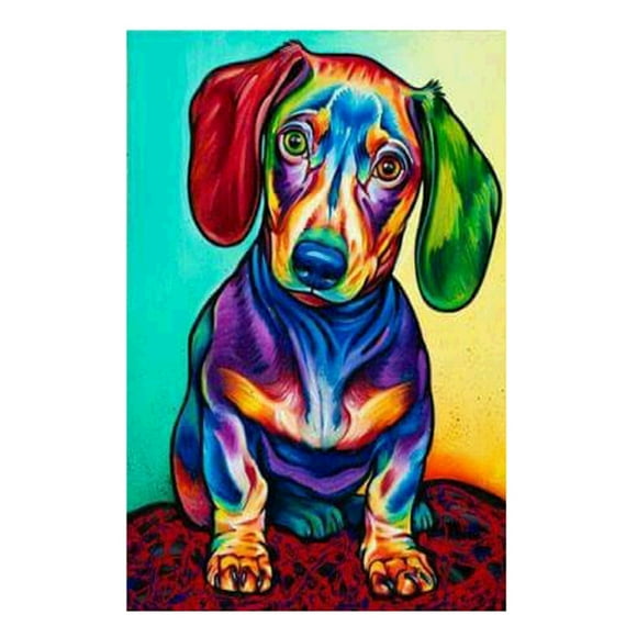 Xingzhi Rhinestone Painting 5D Colorful Dog rhinestone painting Pictures Crystal DIY Drawing Cross-stitch Embroidery Stitchwork Restaurant Decor