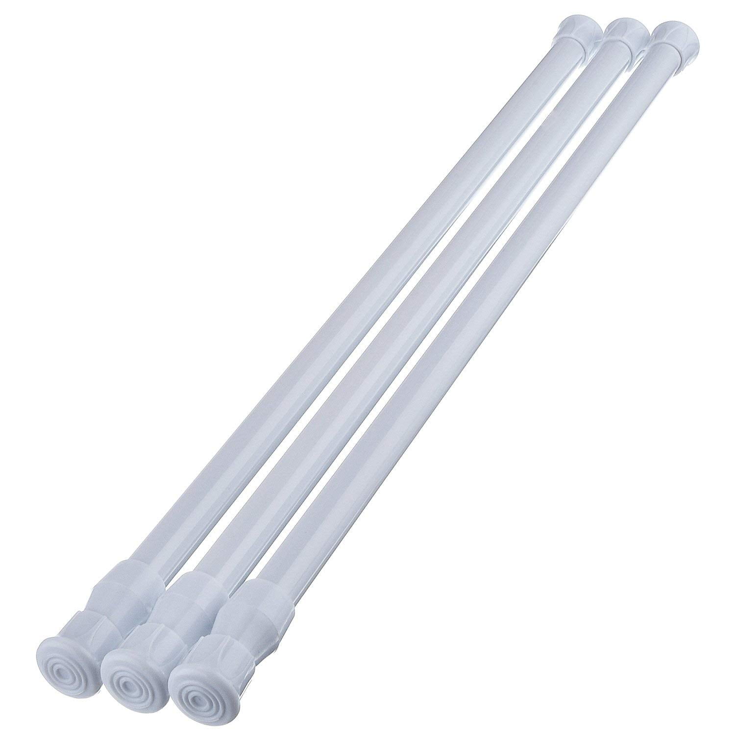 Hotop 3 Pack Cupboard Bars Tensions Rod Spring Curtain Rod Adjustable Width 15.7 27.6 Inches