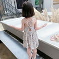 thumbnail image 6 of Summer Toddler Girls Tank Dress Casual Floral Printed Sleeveless Breathable Loose Infants Girls Beach Dresses Comfy Kids Sundress Suitable For Dailywear, Party, 6 of 9