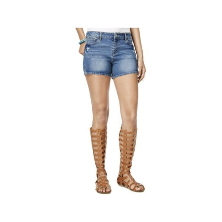 vanilla shorts star denim distressed juniors midi womens button