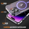 thumbnail image 3 of Bemz Magnetic Case for iPhone 15 Pro Max with Camera Lens Protection (Compatible with MagSafe) Shockproof Reinforced Air Corner Transparent Cover, Tempered Glass Screen Protector (Lavender Purple), 3 of 8